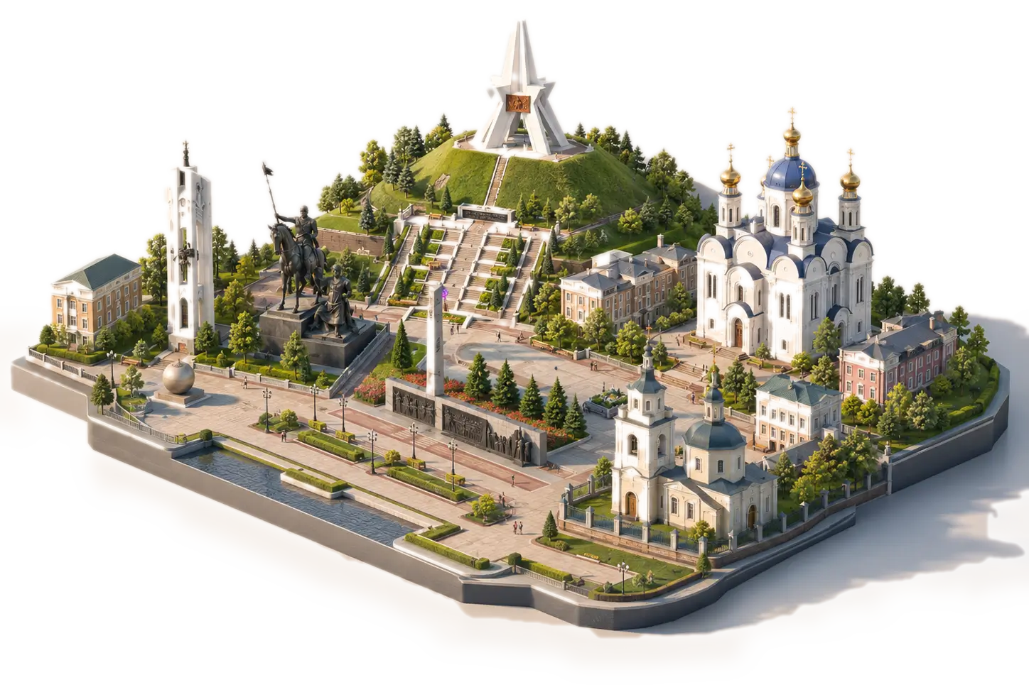 3D-модель города с достопримечательностями